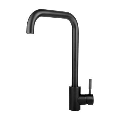 China Metered Faucets Kitchen Tap High Pressure Stainless Steel 360 Swivelling Sink Mixer Tap Kitchen Single Lever Mixer Tap Black for sale