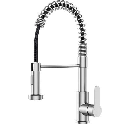 China Pull Out Spray 2023 Modern Single Handle Spring Kitchen Sink Faucet with Pull Out Spray Head, 2-Modes Spray, unique design kitchen mixer for sale