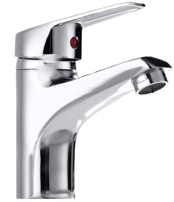 China Metered Faucets Polished Chrome Bathroom Taps Modern Silver Sink Mixer Tap Single Lever Solid Brass Hot Cold Mixer Basin Faucet for sale