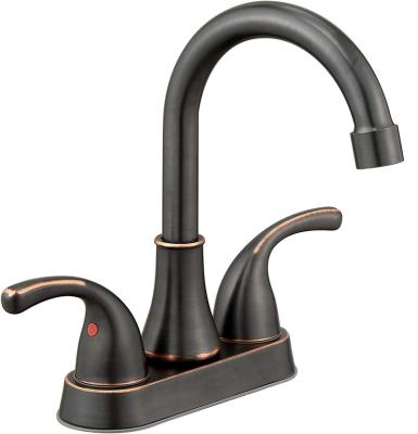 China Metered Faucets Bathroom Sink Faucet 2 Handle Bathroom Sink Faucet Lead-Free Oil Rubbed Bronze Bath Sink Faucet With Hoses for sale