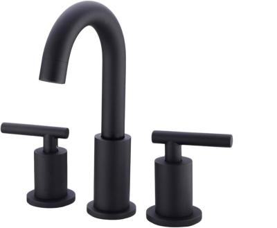 China Metered Faucets 2-Handle Widespread Bathroom Sink Faucet with cUPC Faucet Supply Hoses Matte Black Basin Faucet Mixer Taps for sale