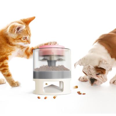 China Automatic Hot Adjustable Manual Round Dog Pet Leakage Press Sales Slow Feeder Bowl Cat Dog Feeding Bomb Puzzle For Cats Dogs for sale