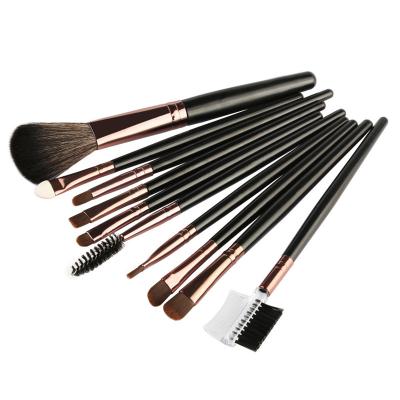 China Factory Price Wholesale 10PCS Gold Black EYE Makeup Brushes Natural Nylon Hair Eyeshadow Eyebrow Eyebrow Eye Set Brush Make Up Brush NO LOGO for sale