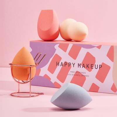 China Wholesale Soft/Elastic Makeup Sponge 4pcs Cosmetics Blender Sets Beauty Base Non Latex Makeup Sponge Puff Private Label Packaging Box for sale