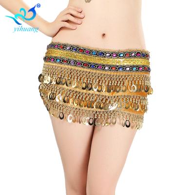 China Handmade Cheap Belly Dance Performance Hip Scarf With Sequin Wrap Belt for sale