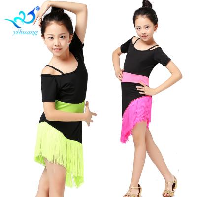 China New Design Stretch Popular Girls Latin Rumba Samba Dance Dress Performance Party Ballroom Dancewear Training Dress OEM Dance Wear for sale