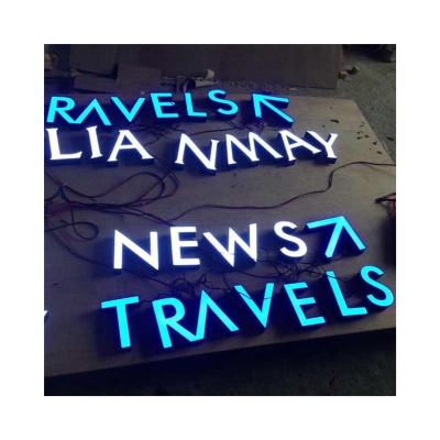 China Powder Coated Custom Aluminum 3D Font Front View Color China Factory Stainless Steel Sign LED Sign Light Channel Front Box Letters for sale