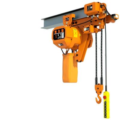 China Building Material Shops Lifting Tools Chain Hoist Electric Lifter With Elrctric Trolley low headroom type  fixed type and electric  trolley cart type for sale