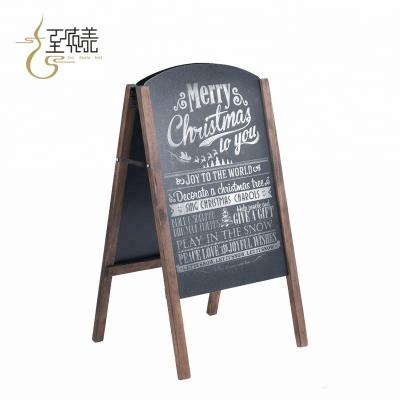 China A Frame Chalkboard Sign for Double Sides Movable Sidewalk A-Frame Advertising Chalkboard Sign Sidewalk Sandwich Message Table Chalkboard Sign for Display for sale