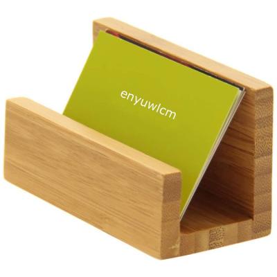 China Wooden Bamboo Wooden Business Card Desktop Holder for Office Business Card Display Stand for sale