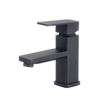 China Sense Faucets Watermark Deck Mounted Basin Mixer Single Lever Black Faucet for sale