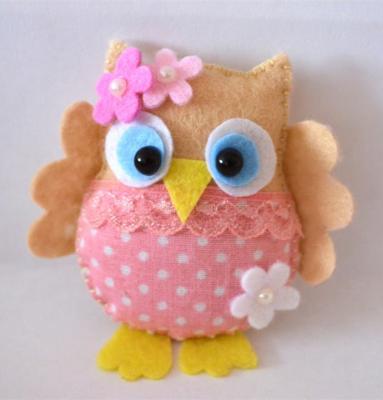 China Europe Flower Felt Owl Animals Doll Plush Toy for sale