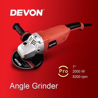 China Cutting DEVON 230MM Long Handle Angle Grinder Machine High Power Electric Power Tools Maker for sale