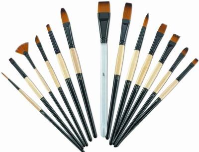 China Runder Spitzen-Pinsel Browns, Acrylpinsel für Anfänger-Messing-Zwinge zu verkaufen