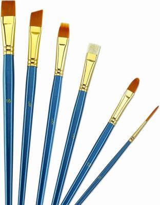 Chine Brosses de lecture synthétiques d'or de peinture de poignée en bois, pinceaux fins enclenchés de poil à vendre