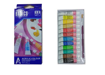 Chine Les fondements forts d'adhérence ont coloré l'ensemble de peinture acrylique, colorants de peinture d'artistes 12 tubes de X 6ml à vendre