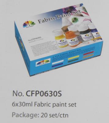 China Waschbarer Kunst-Malerei-Farbgewebe-Farben-Satz für Kinder 6 Farben X 30ml 6 pro Satz zu verkaufen