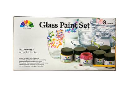 China Niet - het Giftige Kunst Schilderen kleurt 8 PCs-Glasverf Vastgestelde 8X15ml 20 Lichte Snelle Kleuren Te koop