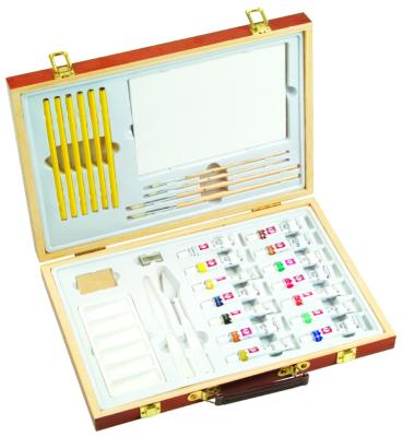 China Professional Childrens Art Set Wooden Box , Durable Artist Acrylic Paint Box Set for sale