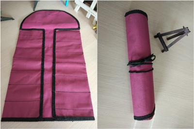 China Bolsa plana del lápiz del bolso del tenedor del lápiz del artista de la cartera negra/roja de la pintura para los niños en venta