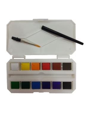 Cina 12 / 18/24pcs/insieme della pittura dell'acquerello di arte scatola di plastica della pittura dei bambini solidi di colori in vendita