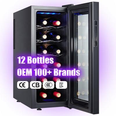 China Car Under Cabinet Cooler 12 Bottle Thermoelectric Freestanding Wine Fridge for sale