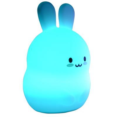 China Bunny Silicon Sleep Led USB Night Light Cute Cartoon Rabbit Baby Bedroom Night Light Silicone Kid's Room Nachtlicht Animal Night Lamp Light For Kids for sale