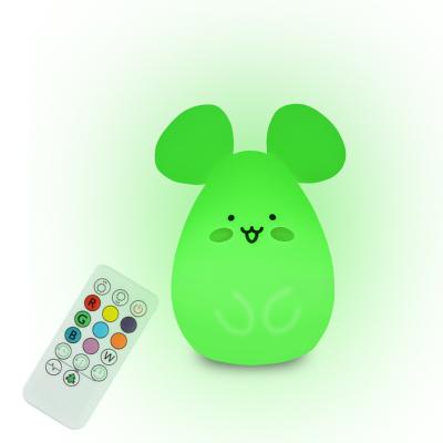 China Kids Toy Gift Animal Led Light Colorful Cute Mouse Silicone Lamp Eco-friendly With Color Changing Remote Control Rat Night Light for sale