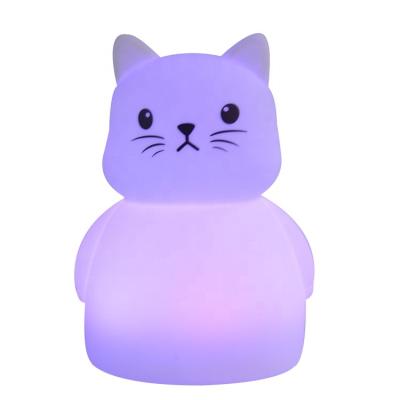 China Modern Silicone Night Lamp Ultra Soft Touch Led Night Light Cat With Colorful Flashing Light for sale