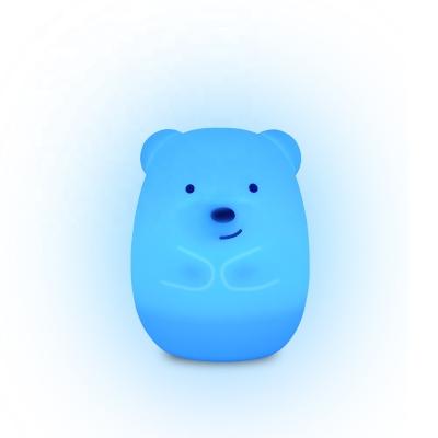 China Modern Rechargeable USB LED Bear Silicone Light Kids Night Light For Baby Room for sale