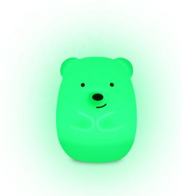 China Modern Creative Home Decorative Silicone Cartoon Bear Night Lights Kids Toy Night Lights Mini Bear LED Lamp for sale