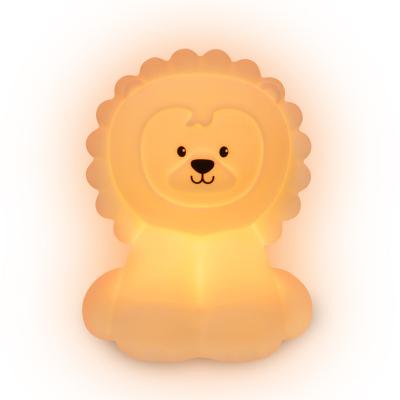 China Eco-friendly Cute Silicone Lion Night Light For Baby Kids Sleep Toilet Lamp USB Atmosphere Novelty Kids Lighting Friendship Lamps for sale