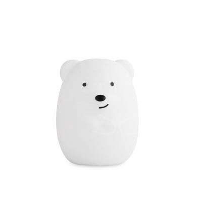 China Mini Modern Cute Animal Lamp Leads Silicone Night Light Bear Lamp With Breathing Light Color for sale