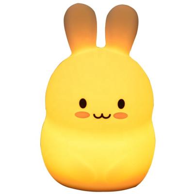 China Mini Size 7 Colors Modern Penguin Rabbit Animal Led Night Light With Switch Button Color Changing For Kids Toy for sale