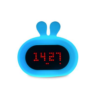 China LUMINOVA Lovely Cartoon Rabbit Mini Alarm Clock Wake Up Light with Charger for sale