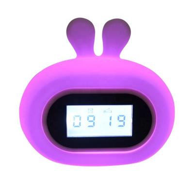 China New Product Modern USB Charger Bunny Rabbit Digital Alarm Clock With Led Night Light for sale