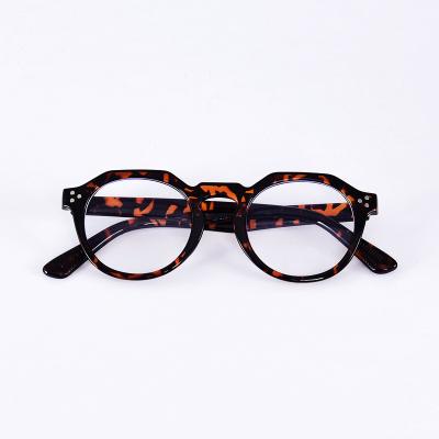 China Fashionable Unisex Plastic Blue Glass Frame Casual Time Blocking Round Computer Eyewear Glasses Optical Frame Spectacle for sale