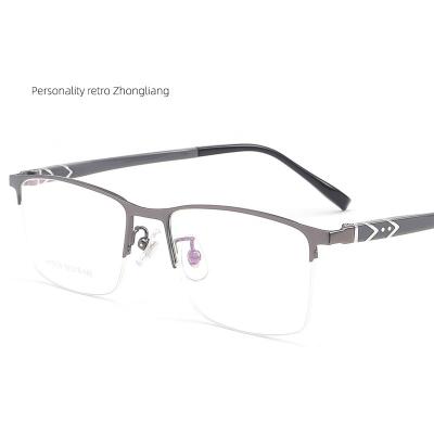 China Square Hinge Stainless Steel Casual Simple Classic Semi Rimless Metal Hinge New Time Optical Frame for sale