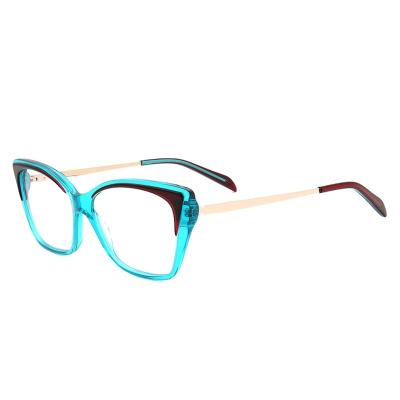 China Optic Advantage Frames Cat Eye Shape Glass Casual Top Acetate Top Frames Women Eyewear Glasses Wholesale for sale