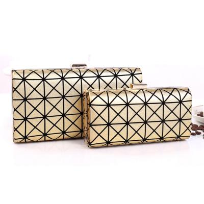 China Available Custom Made Two Size Wholesale PU Logo Handbag Evening Clutch Bag Women Clutch Party Bag for sale