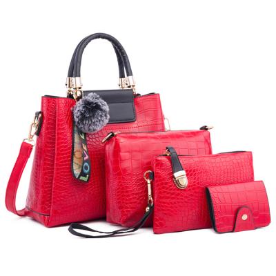 China 2019 Lady Style New Style Fashion Elegance Ladies Bags Set Woman Leather Handbag Crocodile Pattern for sale