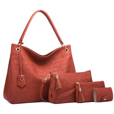 China Fashion ladies imported 4 bags in 1 set handbags china manufacturers, pu leather designer handbag for sale