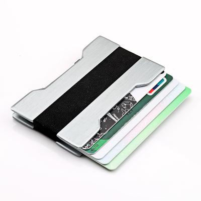 China Wholesale fashion rfid blocking simple metal design elastic band credit card holder for sale