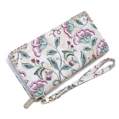 China New Arrival RFID Leather Wallet Women Long Fashion Painted Wallet Purse for sale