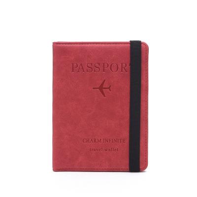 China Fashion Drop Shipping Wholesale 2021 Durable PU Leather Ticket Folder RFID Blocking Function Passport Cover Holder Travel Journal Wallet for sale