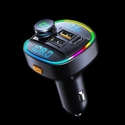 China New Dual USB Charger Coloful Lights Support Handsfree U Disk FM Transmitter Bluetooths Car MP3 Player USB Charging Car Kit for sale