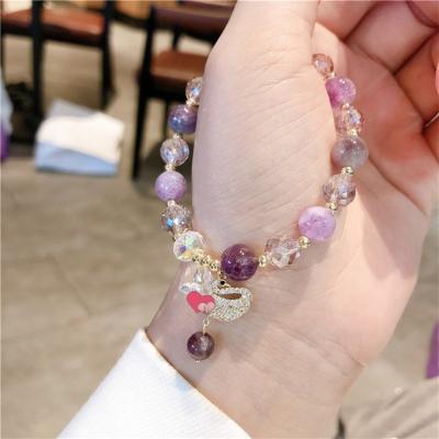 China Luxury High Quality Durable Retro Natural Crystal Stone Colorful Round Beads Charm Bracelets Jewelry For Woman for sale