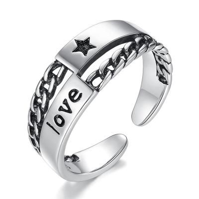 China Hot-selling romantic Korean version of the girl's Five-pointed Ring Bracelet star of new LOVE drop oil silver diamond full for sale