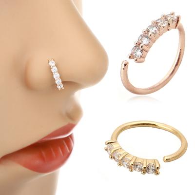 China 2021 Vintage Jewelry Nose Ring Piercing Hoop Twisted Chain Piercing Cuffs Nose Ring Without Piercing for sale