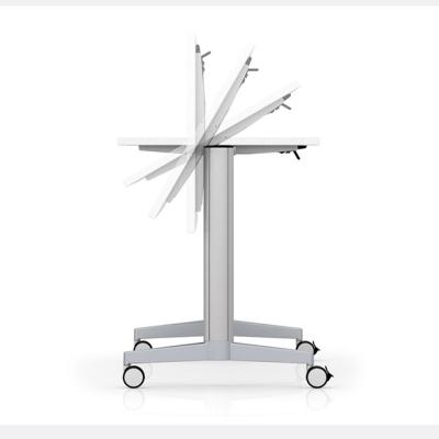 China Foldable Folding Training Adjustable View Flip Top Flipper Popular Design Office Metal Table Table with Casters for sale